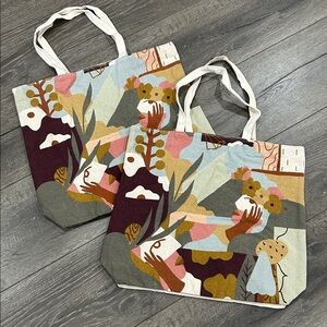 2/$16 Clarins large canvas tote bags
